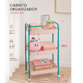 CARRITO ORGANIZADOR DE METAL Y RUEDAS