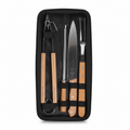 KIT P/ ASADO 4PZ AFILADOR Y CUCHILLO C/ ESTUCHE K48948