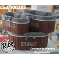 CANASTA DE MADERA ORGANIZADOR 3PCS