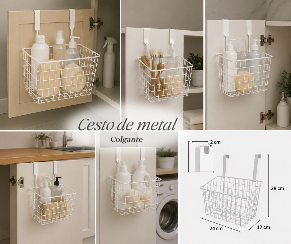 Cesto de metal organizador
