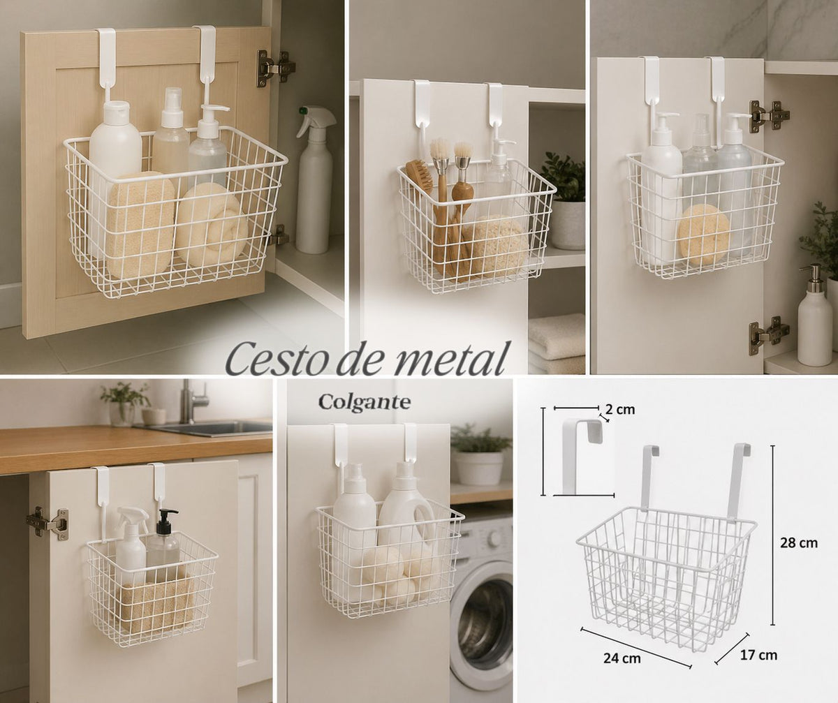 Cesto de metal organizador