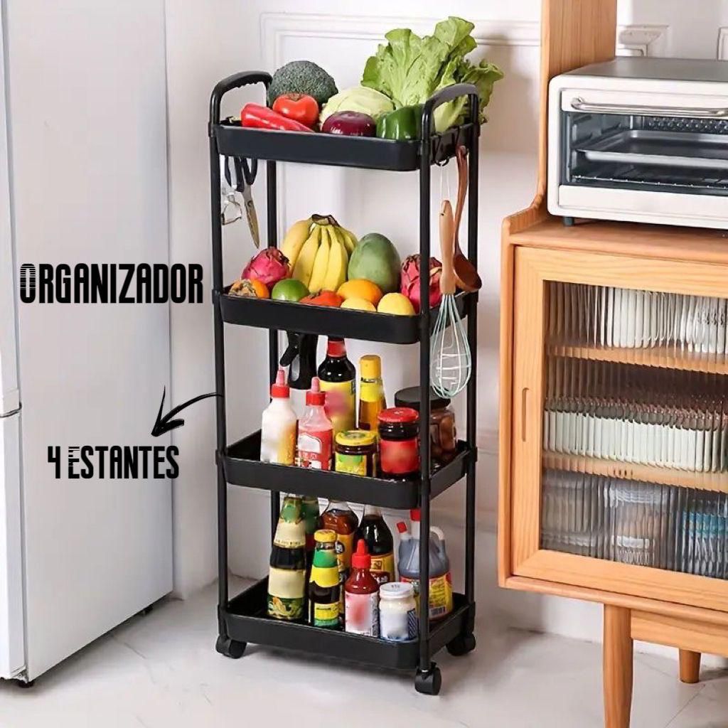 Carrito Organizador Multifunción de 4 Niveles c/ Ruedas