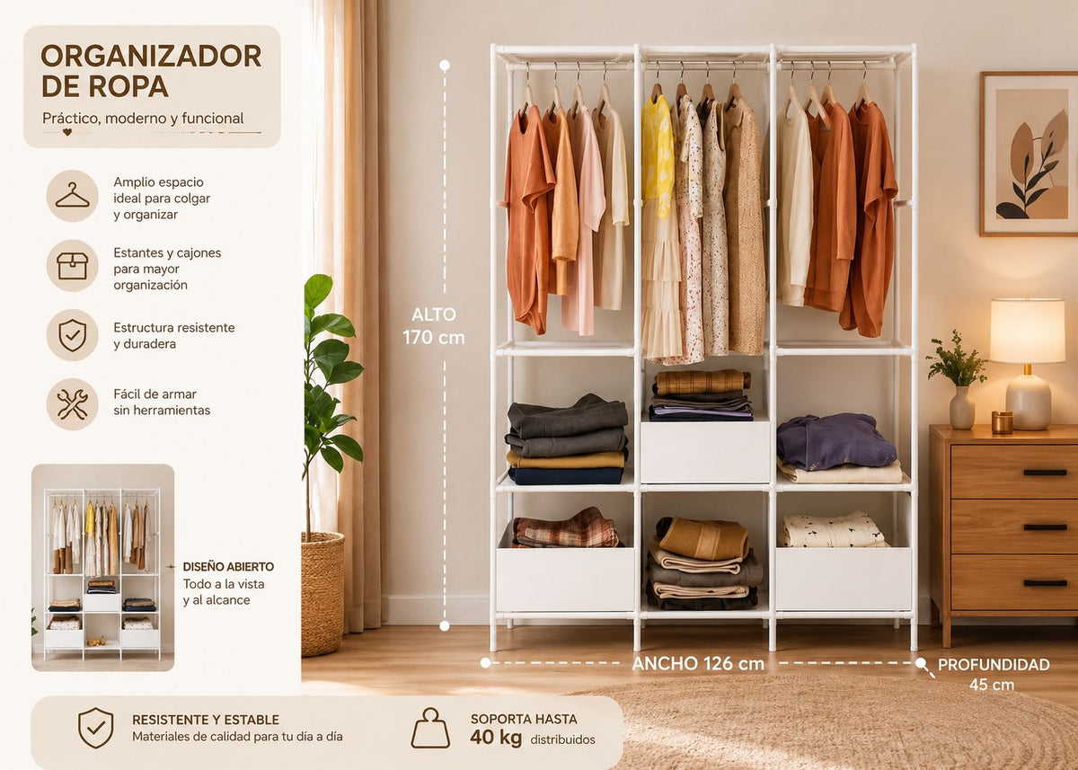 Perchero Organizador de ropa