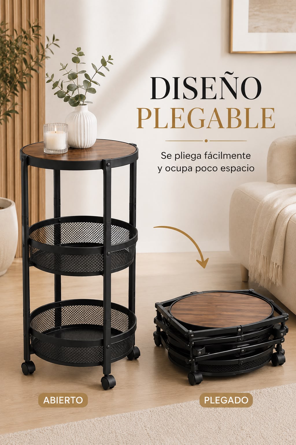 Mesa plegable organizadora
