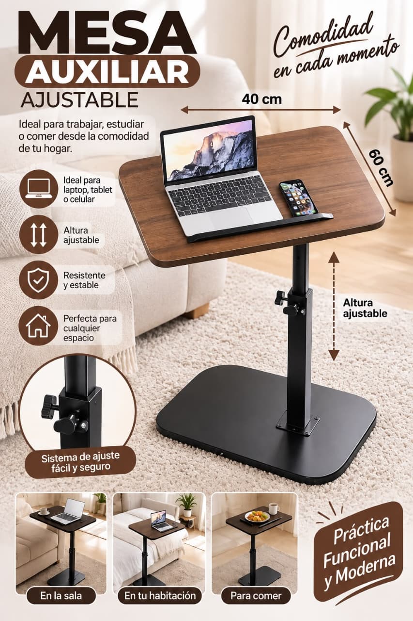 ✨ MESA AUXILIAR AJUSTABLE –