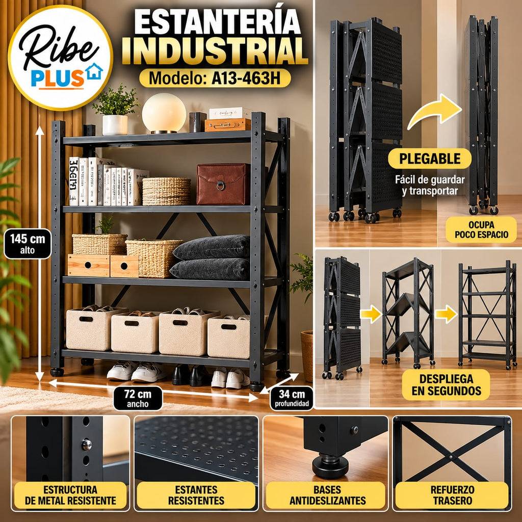 🖤✨ ESTANTERÍA INDUSTRIA ✨🖤  🏷️ Modelo: A13-463H