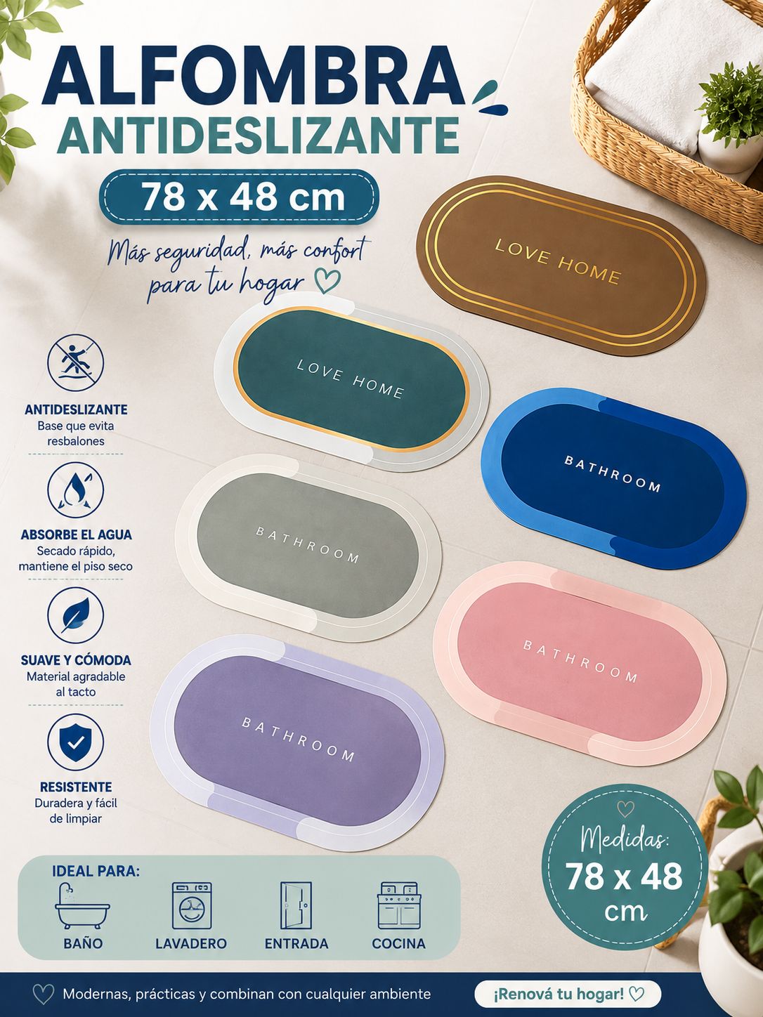 ALFOMBRA GRANDE HOME 78X48