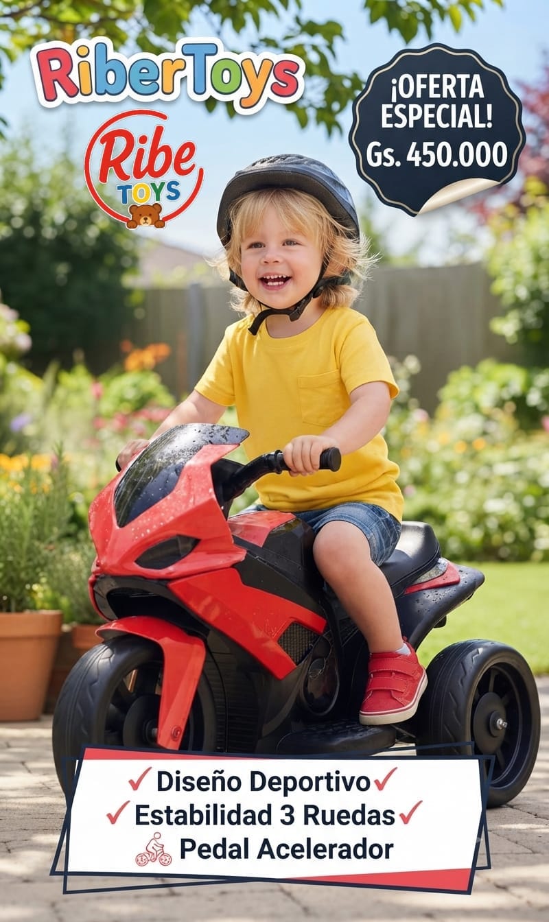 MOTO-11🏍️ Trimoto Eléctrica Infantil Deportiva – 6V