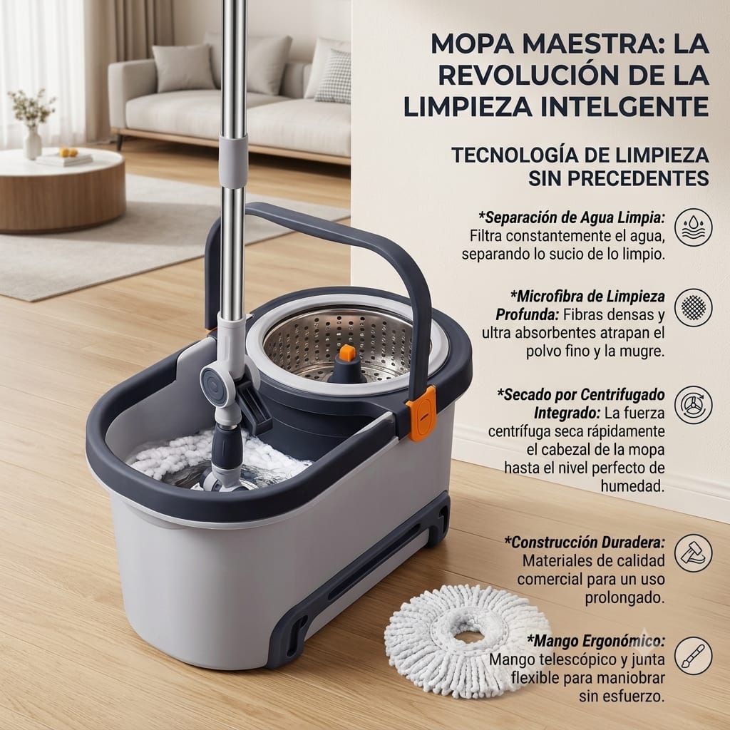 MOPA MAESTRA 360° CON BALDE ESCURRIDOR/CENTRIFUGO