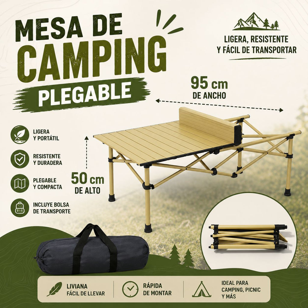 MESA DE KAMPING PLEGABLE BH9355