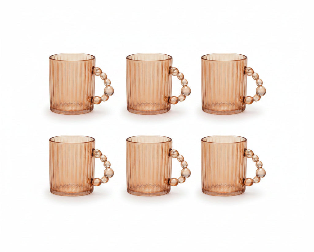 SET DE TAZAS DORADAS VIDRIO