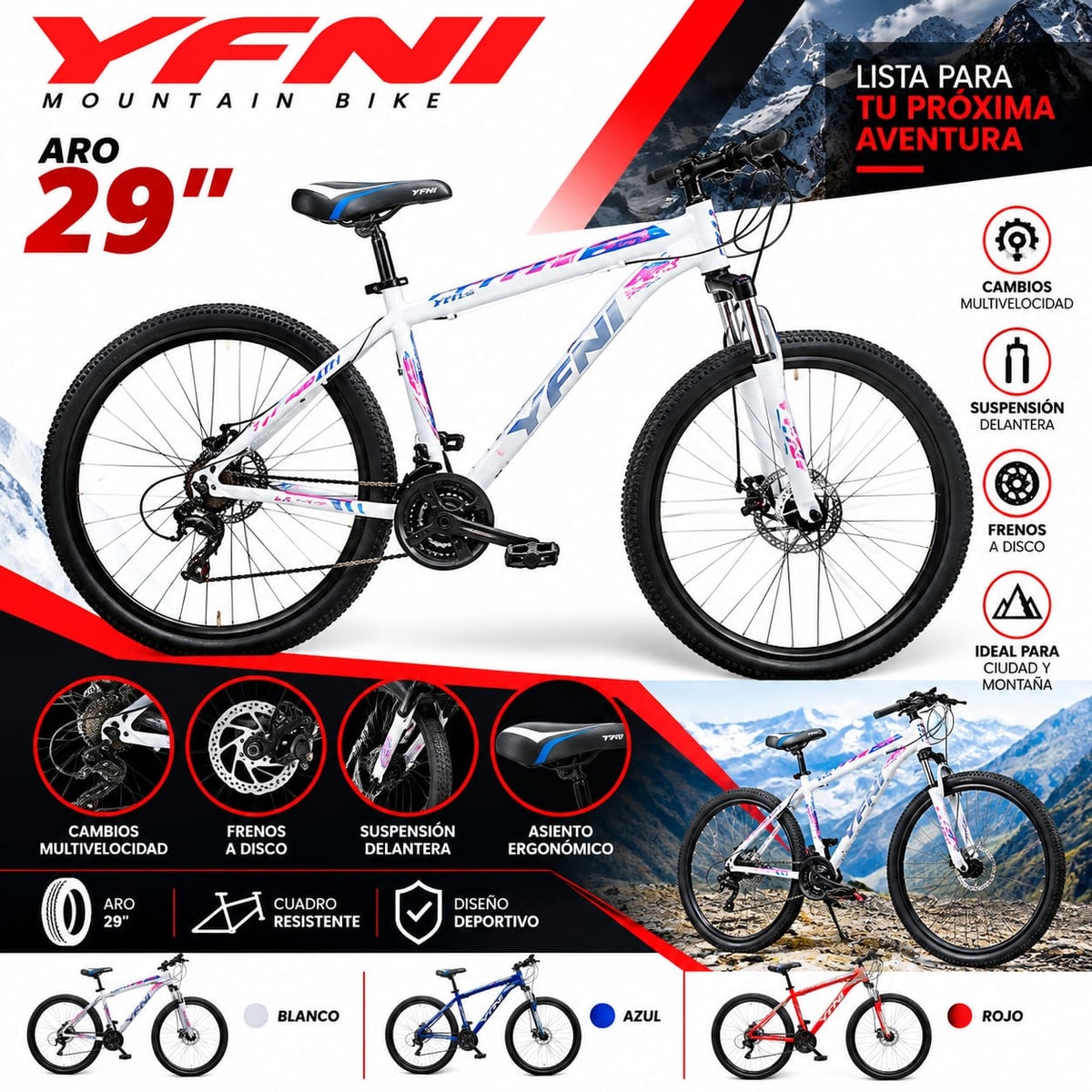 BICICLETA YFNI ACERO ARO 29"