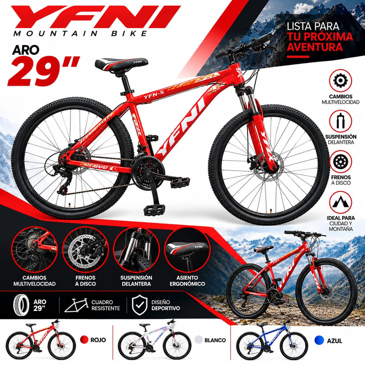 BICICLETA YFNI ACERO ARO 29"