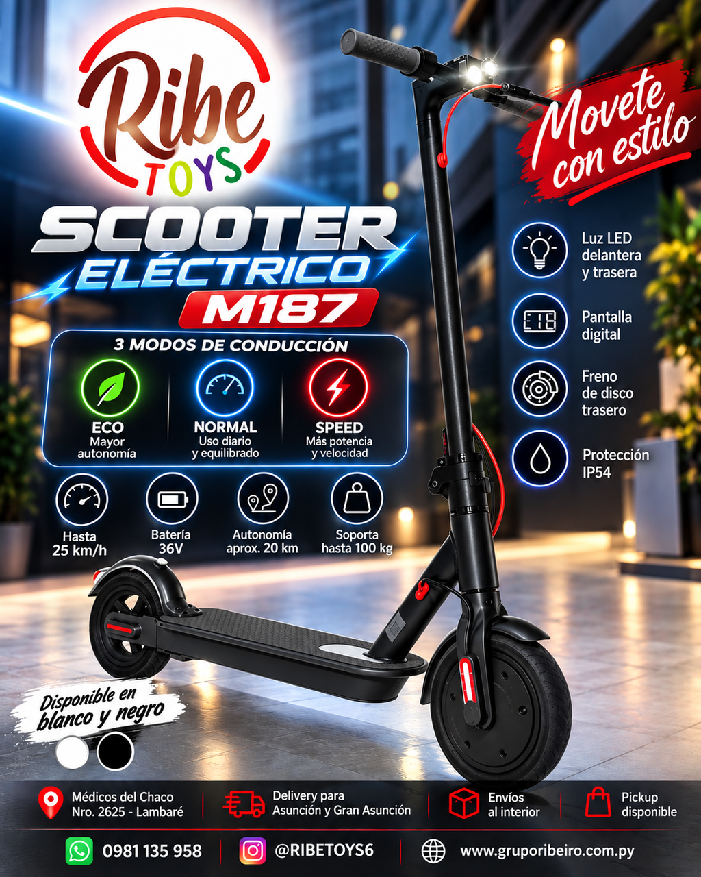 SCOOTER Eléctrica M187 COD:01