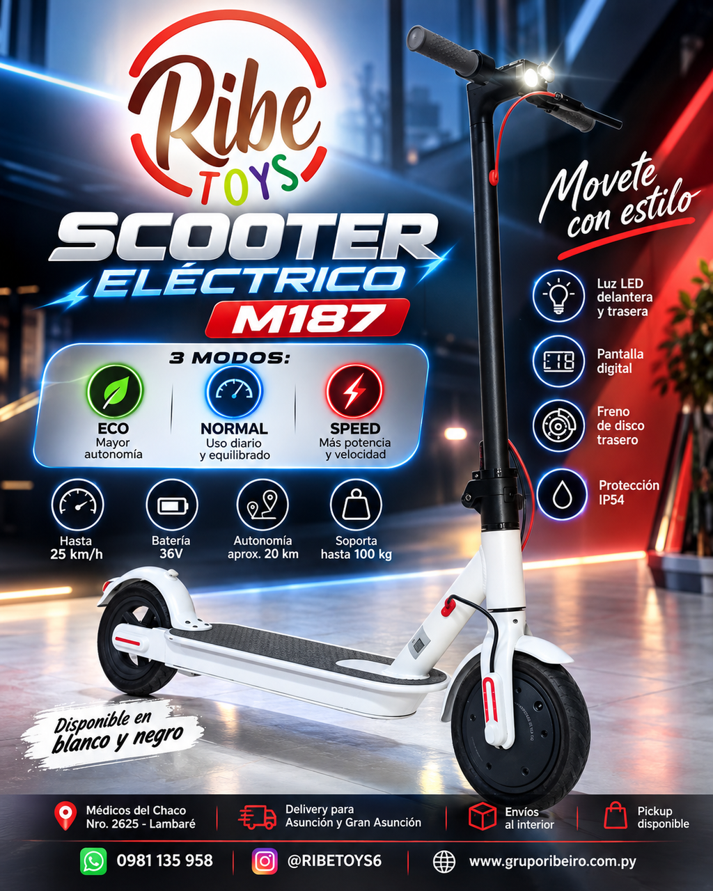 SCOOTER Eléctrica M187 COD:01