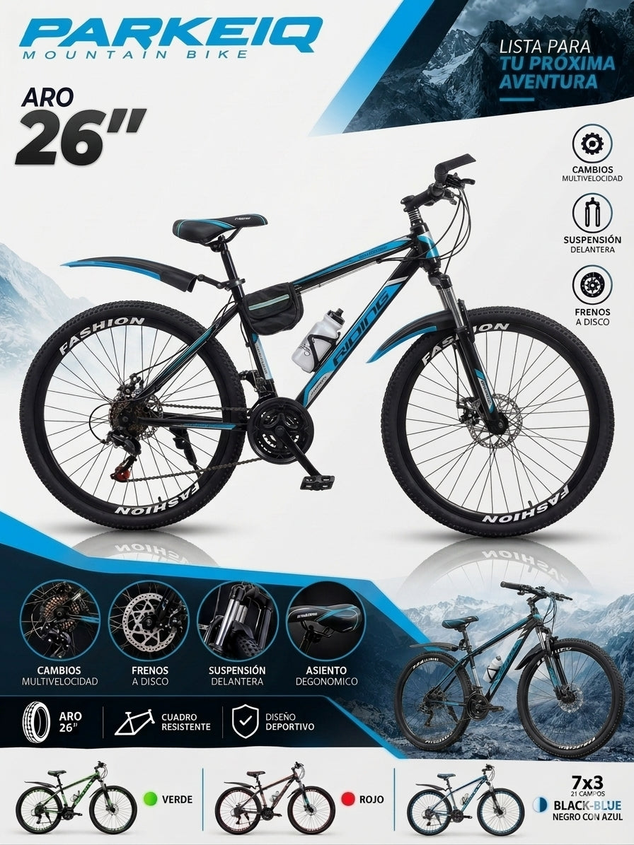 Bicicleta Aro 26" de Montaña FASHION  – Acero Alto Carbono (21 Velocidades)