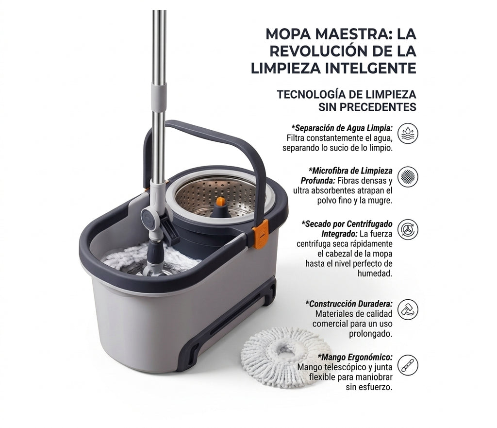 MOPA MAESTRA 360° CON BALDE ESCURRIDOR/CENTRIFUGO
